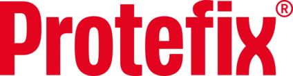 Das Bild zeigt das Logo von Protefix in roter Schrift auf hellem Hintergrund. Es vermittelt ein Gefühl von Vertrautheit und Qualität im Bereich der Zahnprothetik.